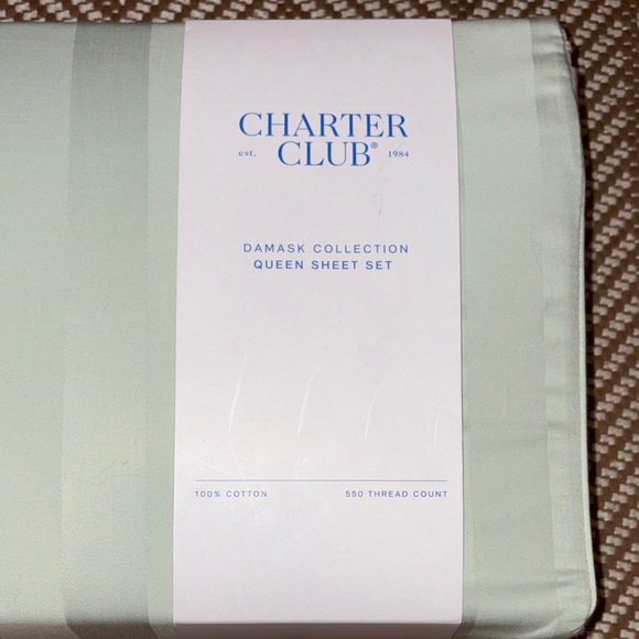 Charter Club Light Green Queen Sheet Set - Picture 2 of 3